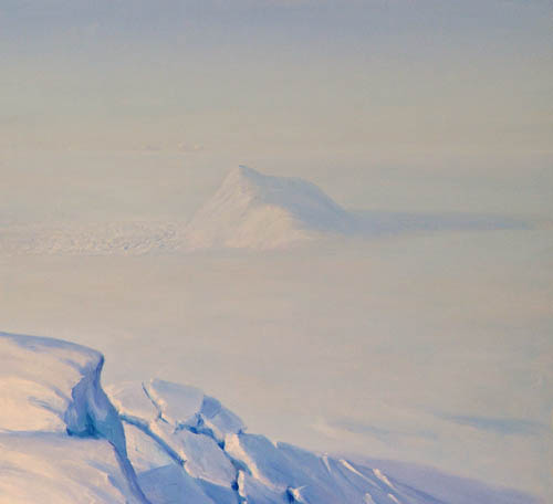 Aerial View of Nunatak David Rosenthal Paintings of Antarctica